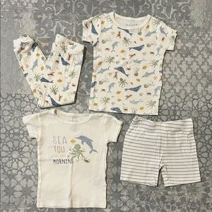 Chickpea Pajamas 4 Piece Set Sea Life 24m